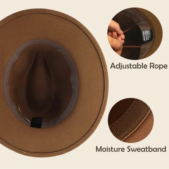 BRAND NEW UNISEX TRENDY KHAKI FEDORA HAT NWT - Picture 3 of 3